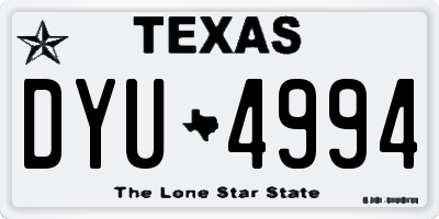 TX license plate DYU4994