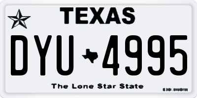TX license plate DYU4995