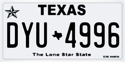TX license plate DYU4996