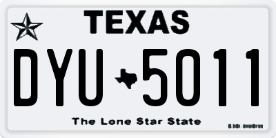 TX license plate DYU5011