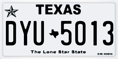 TX license plate DYU5013