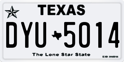 TX license plate DYU5014
