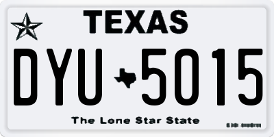 TX license plate DYU5015