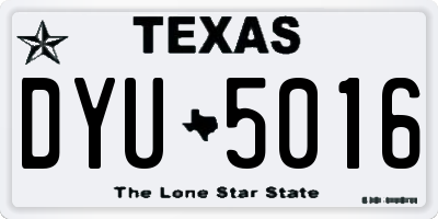 TX license plate DYU5016