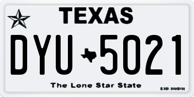 TX license plate DYU5021