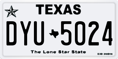 TX license plate DYU5024
