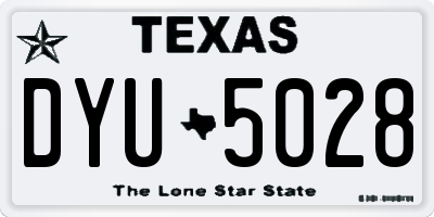 TX license plate DYU5028