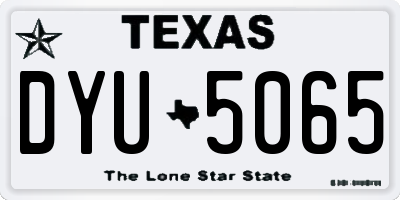 TX license plate DYU5065