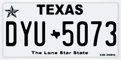 TX license plate DYU5073
