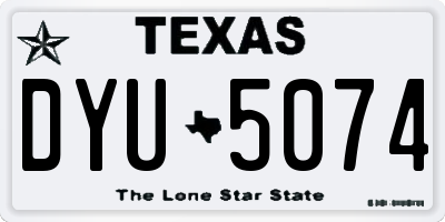 TX license plate DYU5074
