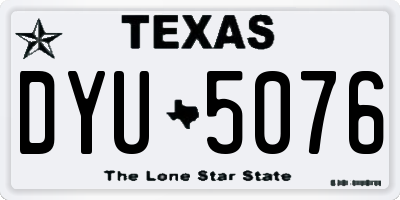 TX license plate DYU5076