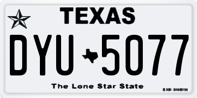 TX license plate DYU5077