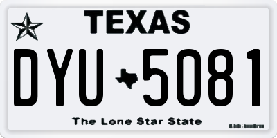 TX license plate DYU5081