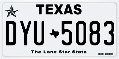 TX license plate DYU5083
