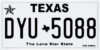 TX license plate DYU5088