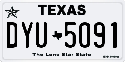 TX license plate DYU5091