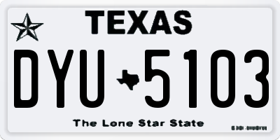 TX license plate DYU5103