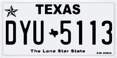 TX license plate DYU5113