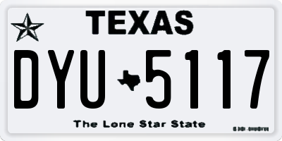 TX license plate DYU5117