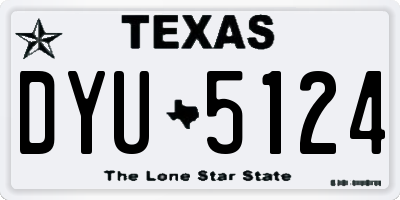 TX license plate DYU5124
