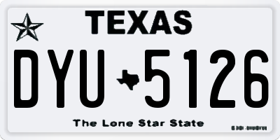 TX license plate DYU5126