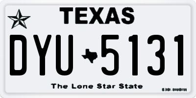 TX license plate DYU5131