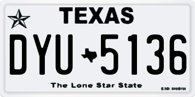 TX license plate DYU5136