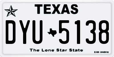 TX license plate DYU5138