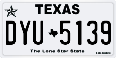 TX license plate DYU5139