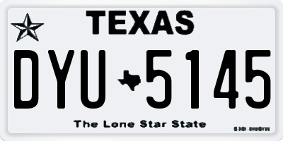 TX license plate DYU5145