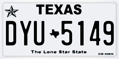 TX license plate DYU5149
