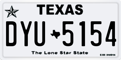 TX license plate DYU5154