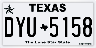 TX license plate DYU5158