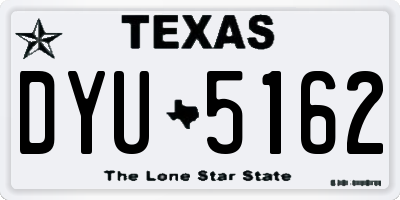 TX license plate DYU5162