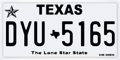 TX license plate DYU5165