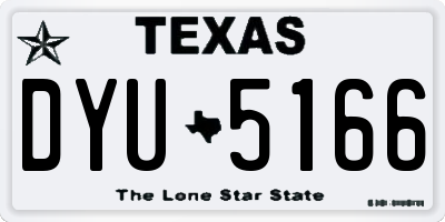 TX license plate DYU5166