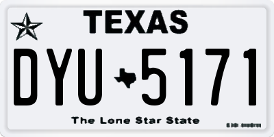 TX license plate DYU5171