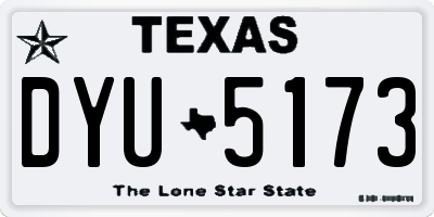 TX license plate DYU5173