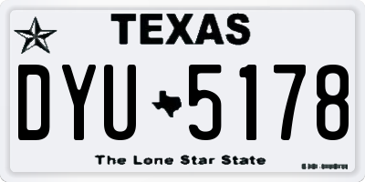 TX license plate DYU5178