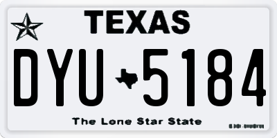 TX license plate DYU5184