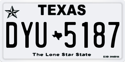 TX license plate DYU5187