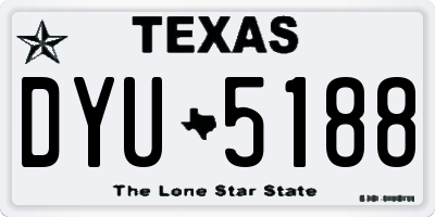 TX license plate DYU5188