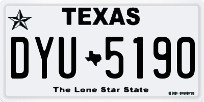 TX license plate DYU5190