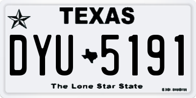 TX license plate DYU5191