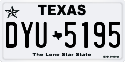 TX license plate DYU5195
