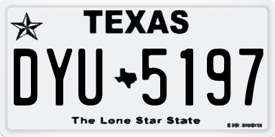 TX license plate DYU5197