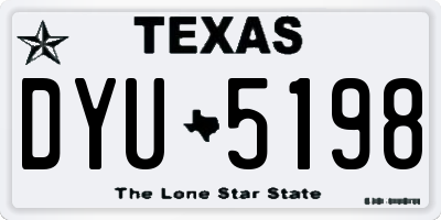 TX license plate DYU5198