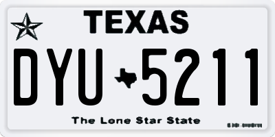 TX license plate DYU5211