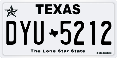 TX license plate DYU5212