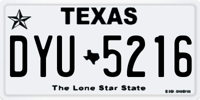 TX license plate DYU5216